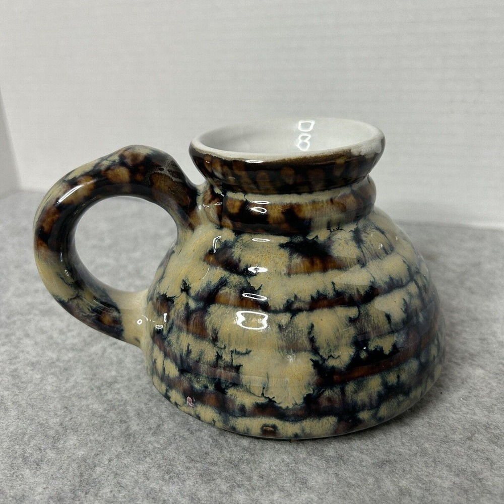 Westwood Ceramic Blue Brown Flat Bottom Mug Holds 8oz 5.5x4”